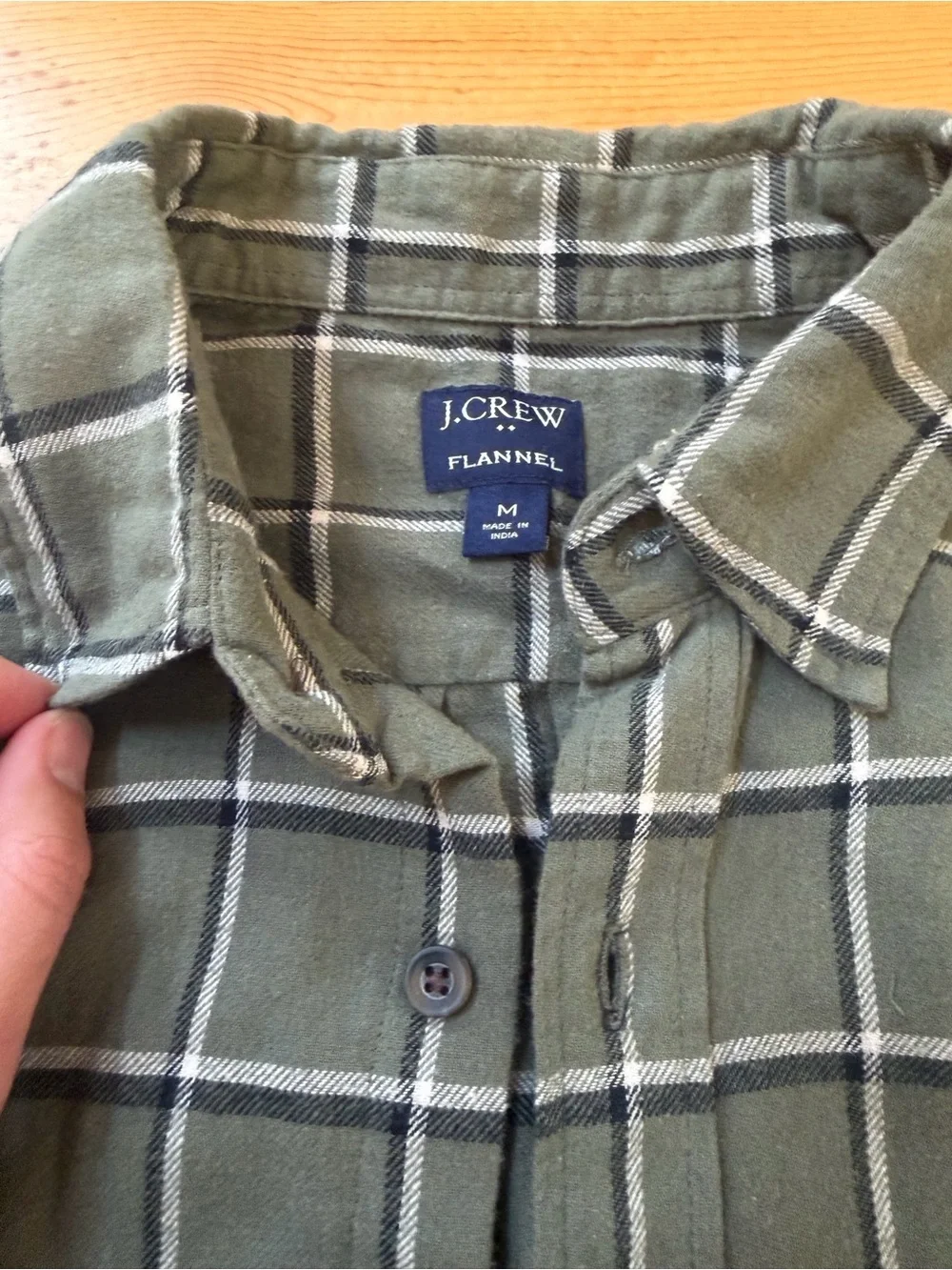 J. Crew Olive Green Plaid Button-Down Shirt